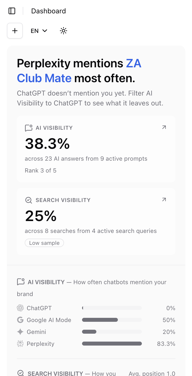 Overview screen
